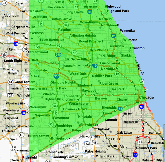 service areas in Chicago and suburbs
